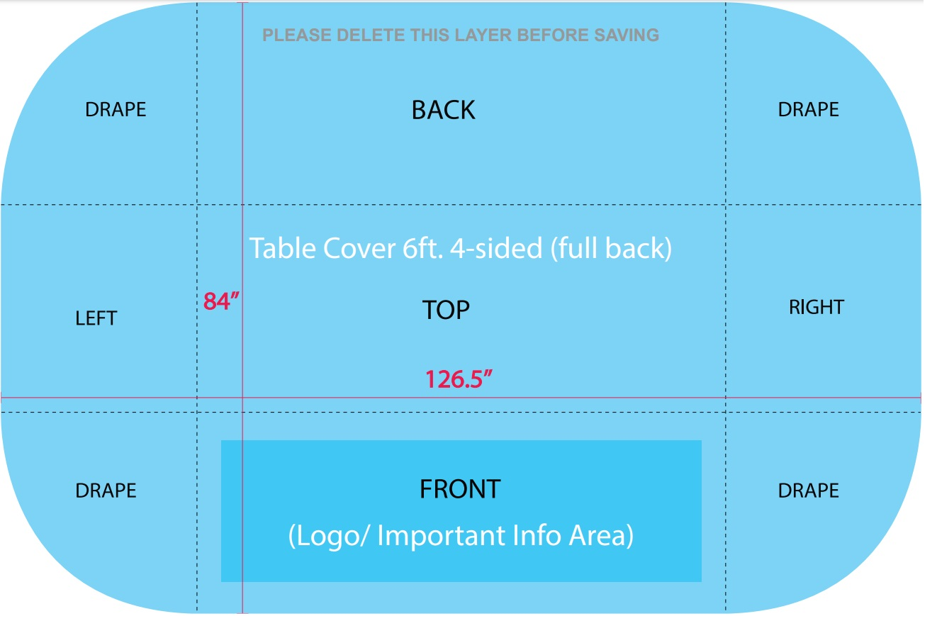 6' Digitally Printed Table Throw Cover